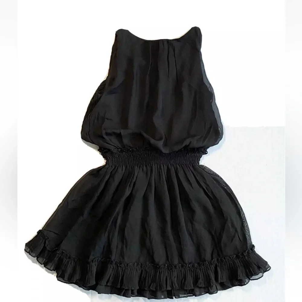 Disney D Signed Girls Black Dress with Ruffle Detail Size L Girls